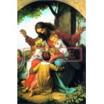 イタリア製　ポストカード　「キリストと子供たち」